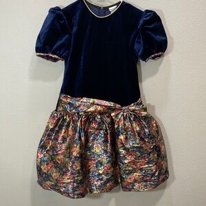 Thomas vintage dress velvet‎ top floral bottom
